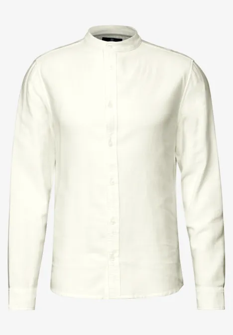 Strukturhemd im Slim Fit pearl white