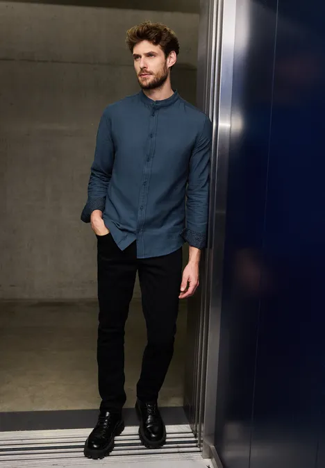Strukturhemd im Slim Fit infinite blue