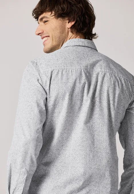 Geruit slim fit overhemd bright white