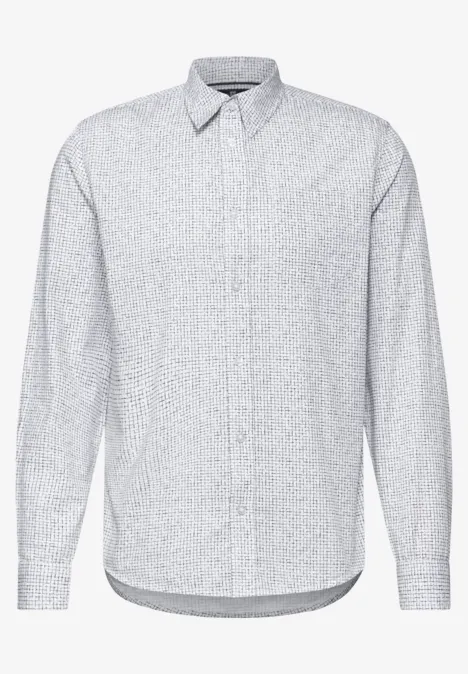 Geruit slim fit overhemd bright white
