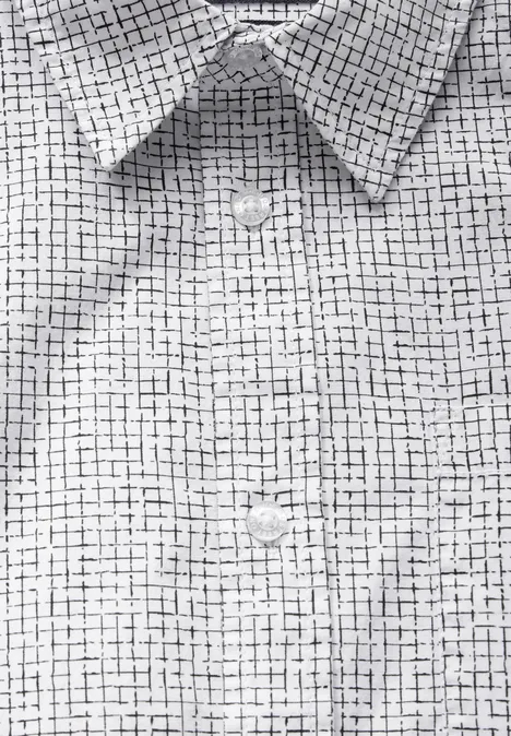 Geruit slim fit overhemd bright white