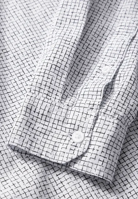 Geruit slim fit overhemd bright white