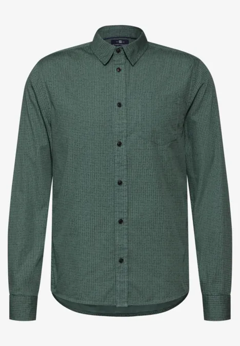 Geruit slim fit overhemd mineral green