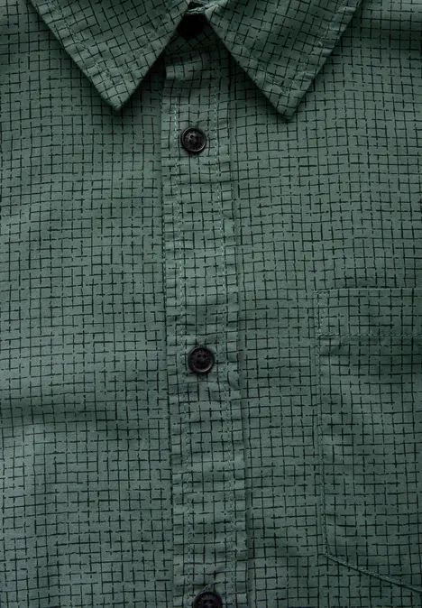 Geruit slim fit overhemd mineral green