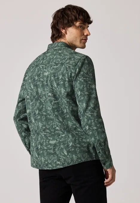 Bedrukt overhemd mineral green