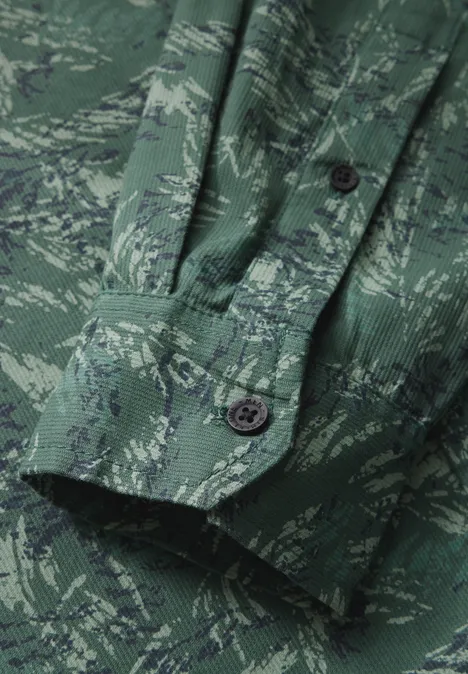 Bedrukt overhemd mineral green