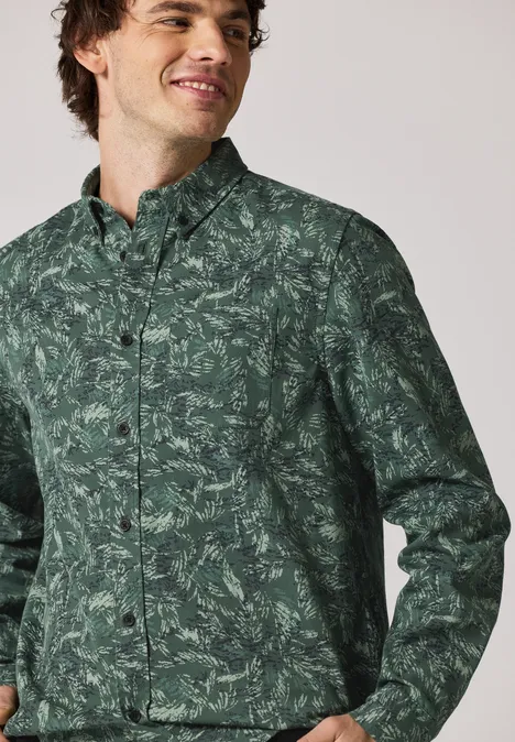 Bedrukt overhemd mineral green