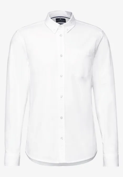 Slim fit overhemd in popeline bright white