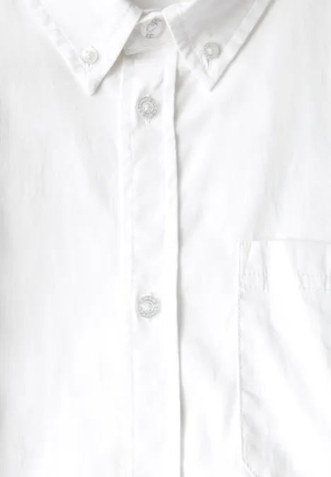 Slim fit overhemd in popeline bright white