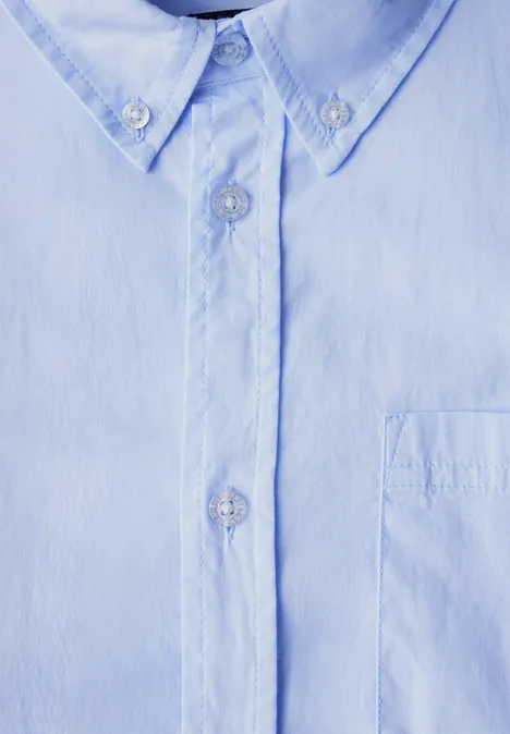 Slim fit overhemd in popeline soft blue