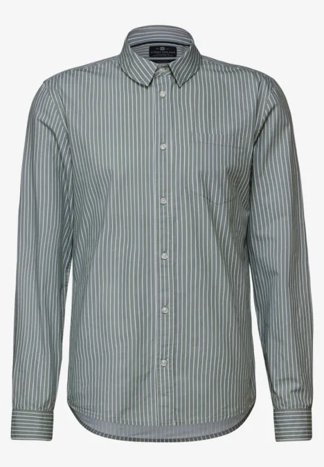 Slim Fit Stretch-Hemd silver green