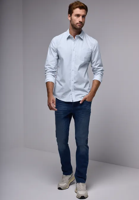 Slim fit overhemd soft blue