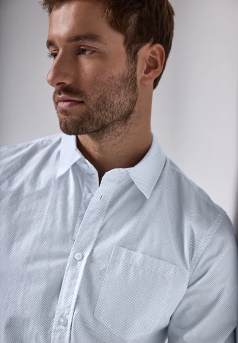 Slim fit overhemd soft blue