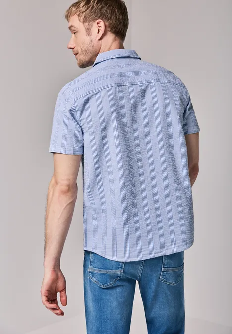 Seersucker overhemd classic chambray