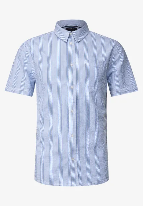 Seersucker overhemd classic chambray
