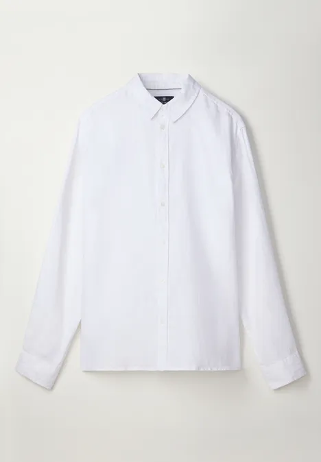 Linnen shirt met lange mouwen White