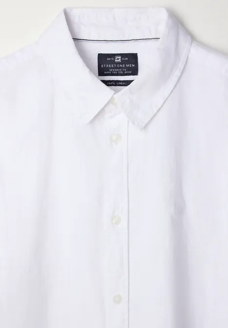 Linnen shirt met lange mouwen White