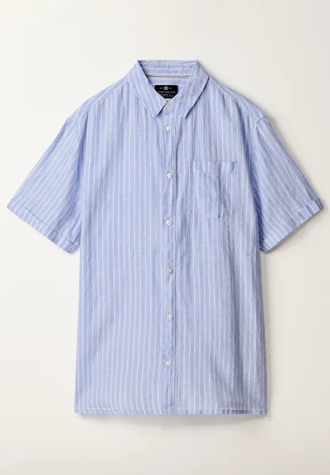 Gestreiftes Leinenhemd summer blue