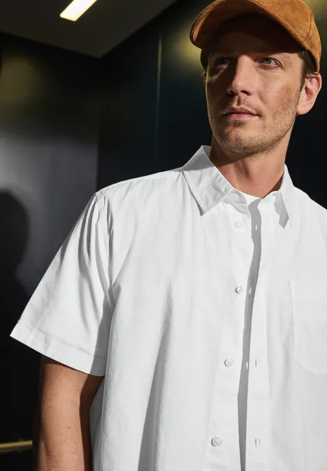 Shirt met structuur bright white