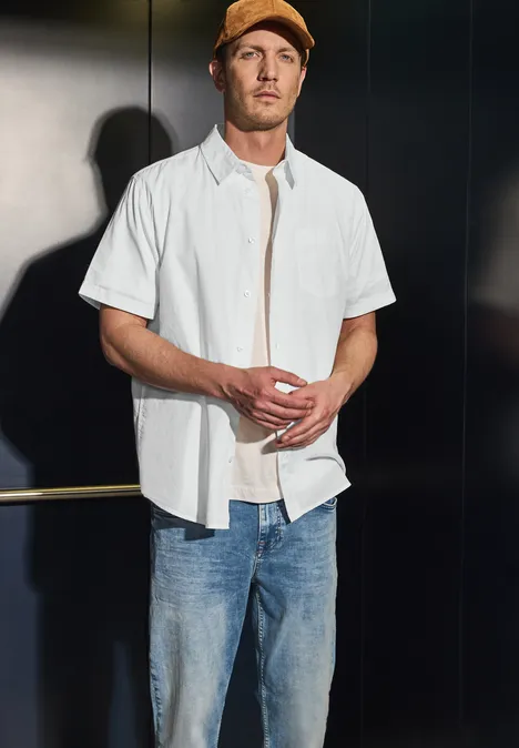 Shirt met structuur bright white