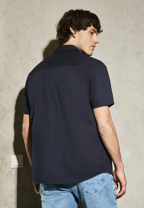 Shirt met structuur dark ink blue