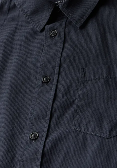 Shirt met structuur dark ink blue