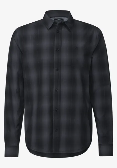 Geruit katoenen overhemd heavy grey