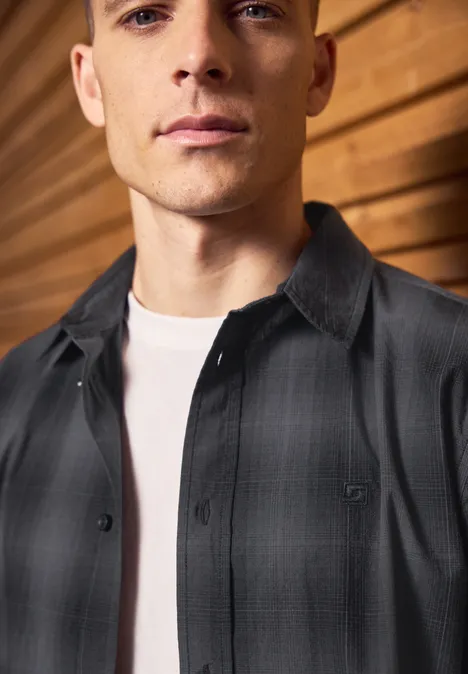 Geruit katoenen overhemd heavy grey