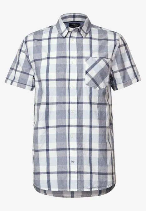Kariertes Kurzarmhemd light blue