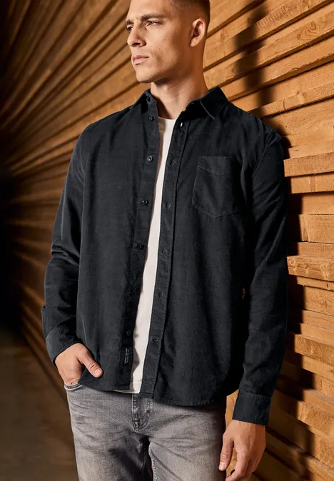 Chemise en velours côtelé doux graphite grey Chemise en velours côtelé doux graphite grey