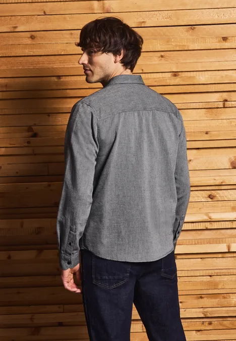 Hemd mit Two-Tone Struktur basic black