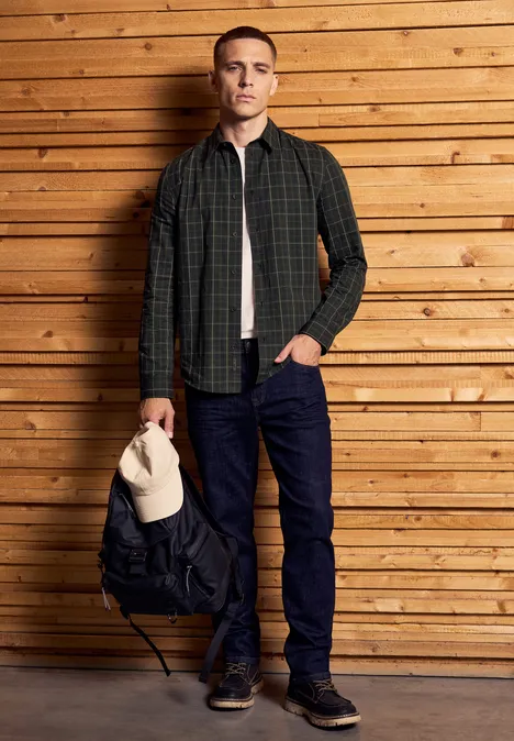 Kariertes Oxford Hemd basic black