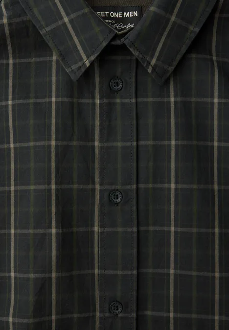 Kariertes Oxford Hemd basic black