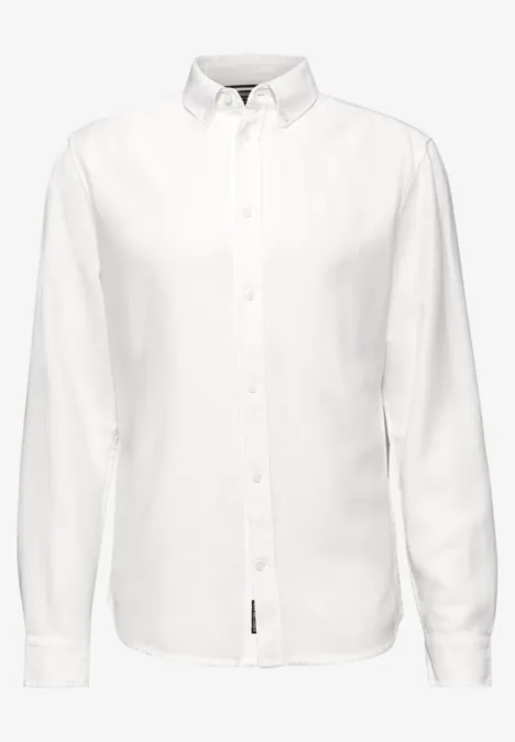 Shirt met piquéstructuur bright white