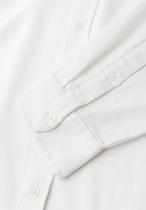 Hemd mit Piqué Struktur bright white Hemd mit Piqué Struktur bright white