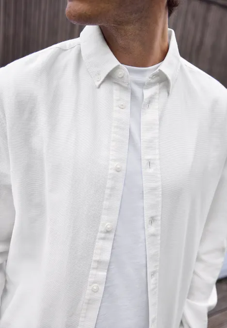 Hemd mit Piqué Struktur bright white Hemd mit Piqué Struktur bright white
