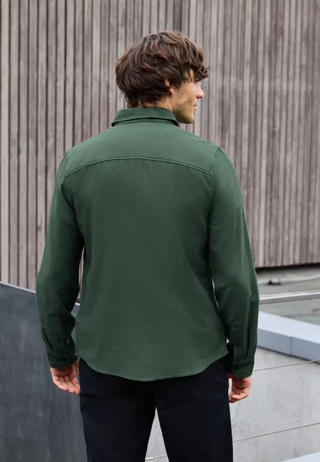 Shirt met piquéstructuur soft olive green
