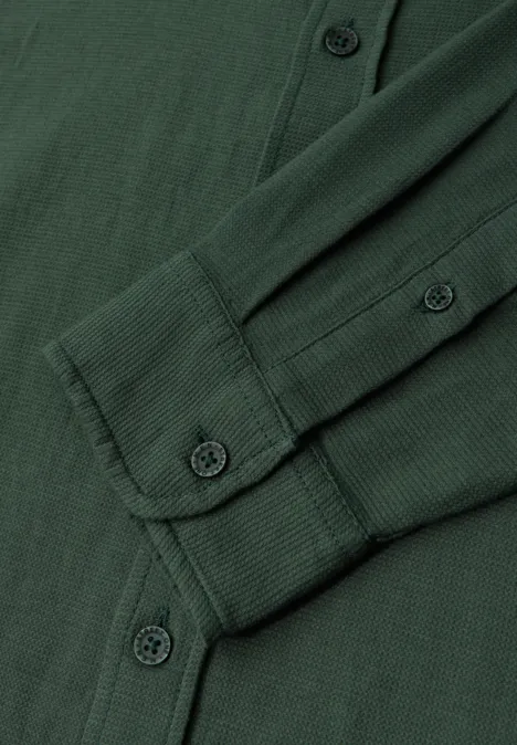 Shirt met piquéstructuur soft olive green