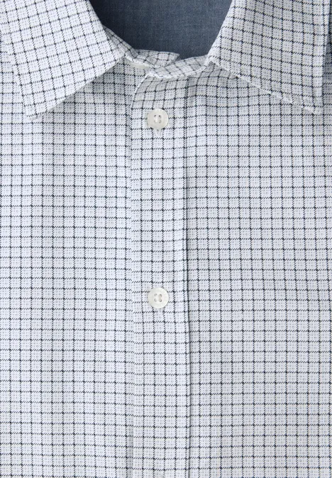 Popeline Minimal Print Hemd bright white