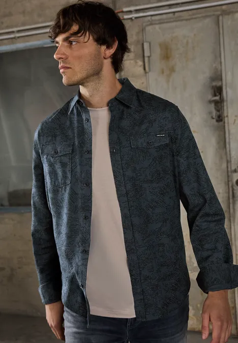 Gemustertes Hemd nocturnal blue