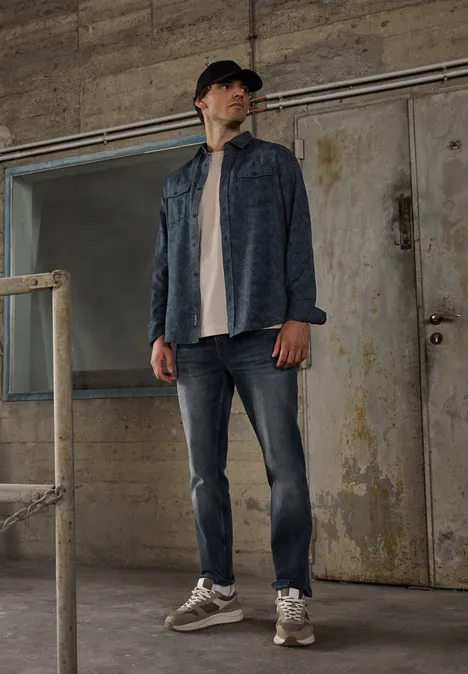 Gemustertes Hemd nocturnal blue