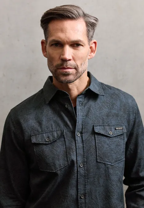 Gemustertes Hemd nocturnal blue