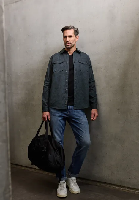 Gemustertes Hemd nocturnal blue