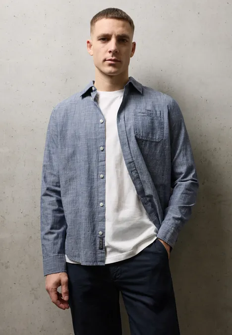 Chemise en chambray dark ink blue