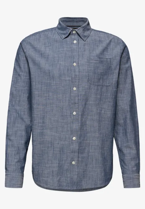 Chambray overhemd dark ink blue