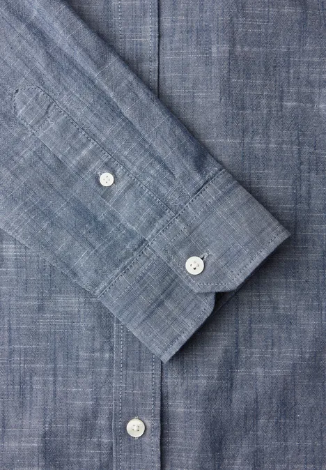 Chemise en chambray dark ink blue