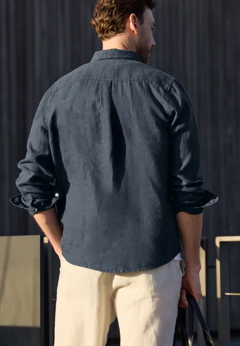 Langarm Hemd aus Leinen river blue Langarm Hemd aus Leinen river blue