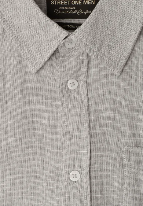 Chemise à manches courtes en lin mélangé oak brown