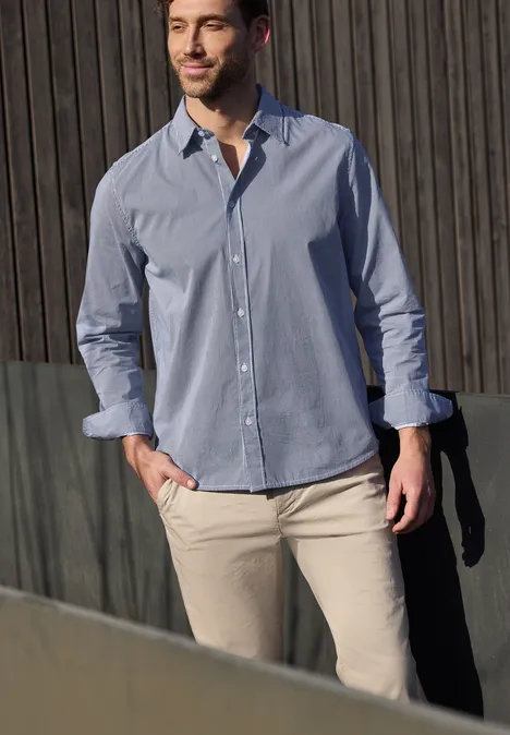 Langarm Hemd in Popeline Qualität bright white Langarm Hemd in Popeline Qualität bright white