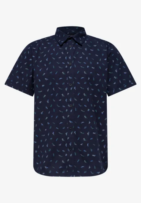 Koszula z krótkim rękawem i nadrukiem na całej powierzchni dark ink blue